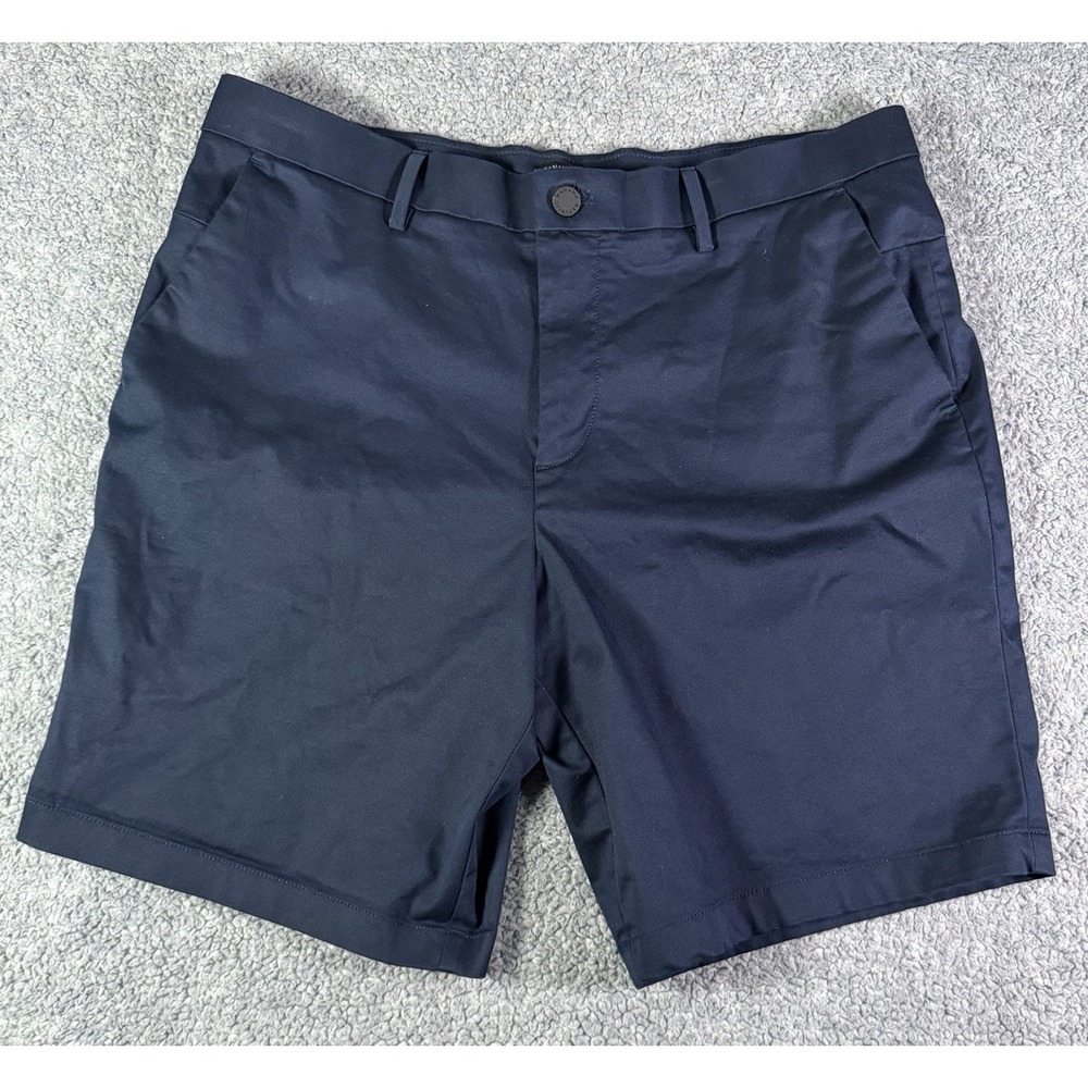 Banana Republic Aiden Shorts 9" Chino Mens Size 35 Navy Blue Stretch Performance